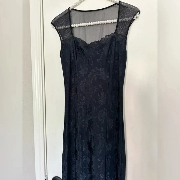 Victoria's Secret Other - Victoria's Secret black lace lined floor length slit dress Size S
